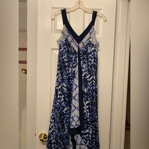 Style & Co Elegant Blue Patterned Dress